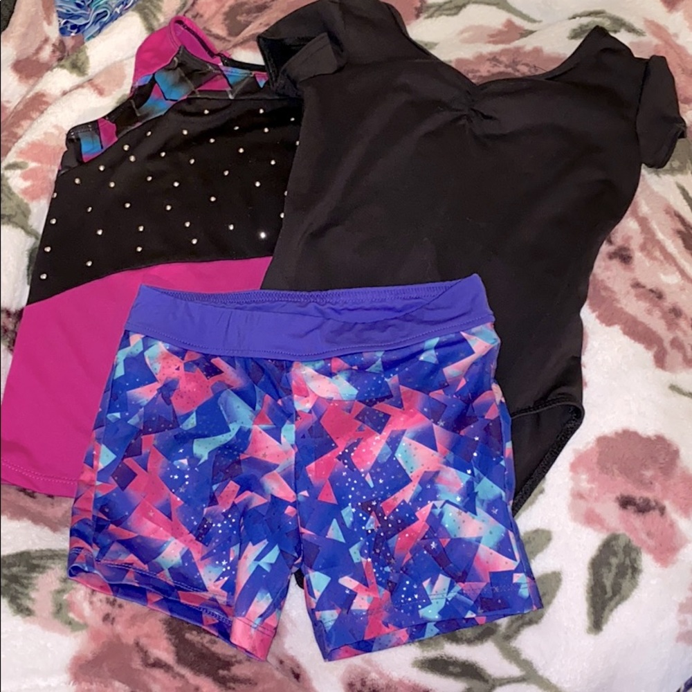 Like new Bundle Danskin leotard, tank and shorts.